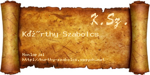 Kürthy Szabolcs névjegykártya