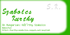 szabolcs kurthy business card