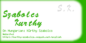 szabolcs kurthy business card
